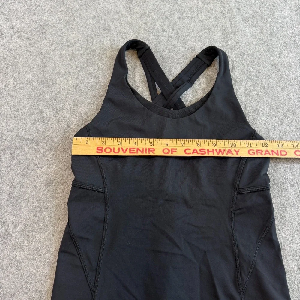 Lululemon Athletica Black Luon Compression Strappy Tank Top Women's Size 2